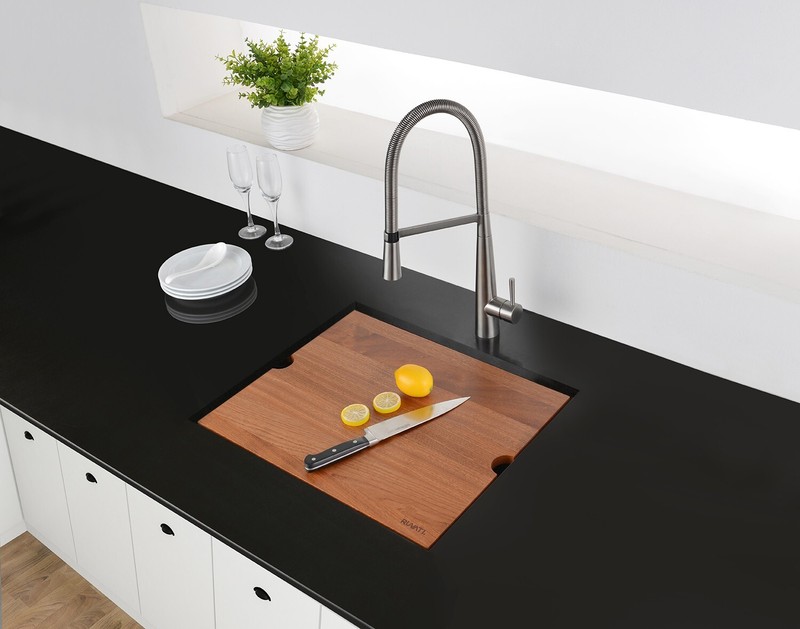 Ruvati 23″ Workstation Ledge Bar Prep Kitchen Sink 16 Gauge Single Bowl– RVH8308 gallery