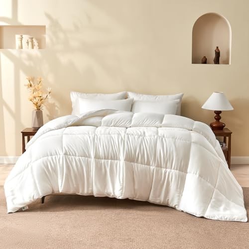 100% Rayon Derived from Bamboo Silk Blend Comforter King White/All Season gallery