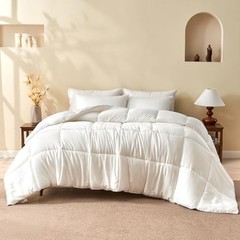 100% Rayon Derived from Bamboo Silk Blend Comforter King White/All Season