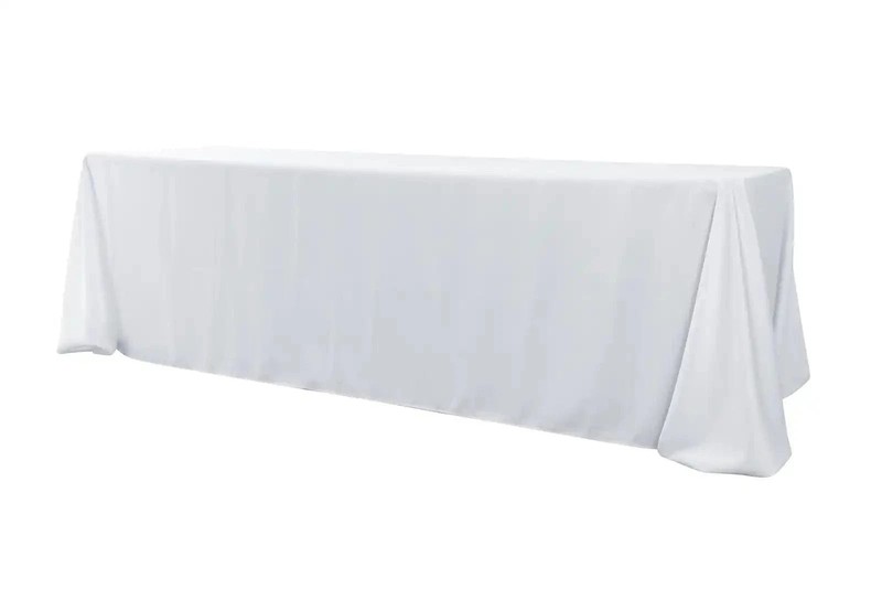 5-Pack White Polyester Rectangle Tablecloth 190gsm 90" x 156" by Chivari gallery