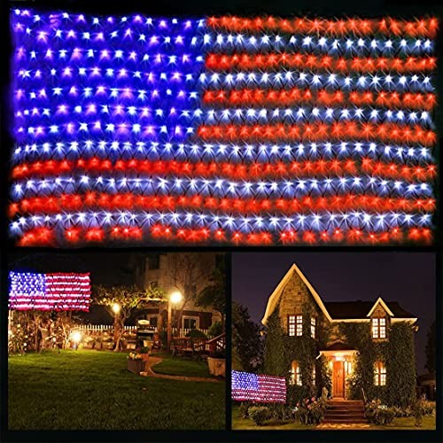 (New) American Flag Lights, 420 LED USA Flag, Outdoor Red, White, Blue gallery