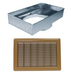 Return Air Mobile Home Floor Filter Box & Grille Brown 14″x20″,12″ Round Collar