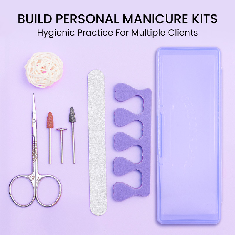 4pcs Large Plastic Manicurists Personal Box Storage Case Container Purple gallery