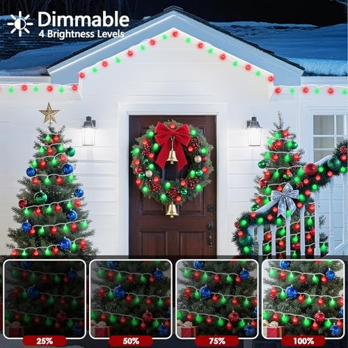 43FT 100LED Connectable Christmas Globe String Lights Indoor Outdoor - Red and gallery