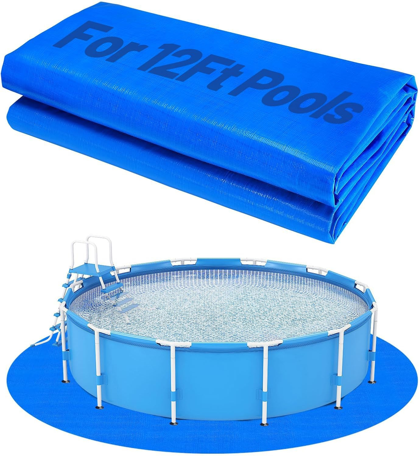 Heavy-Duty 12FT Pool Liner Pad for round above Ground Pools - Swimming Pool Mat gallery