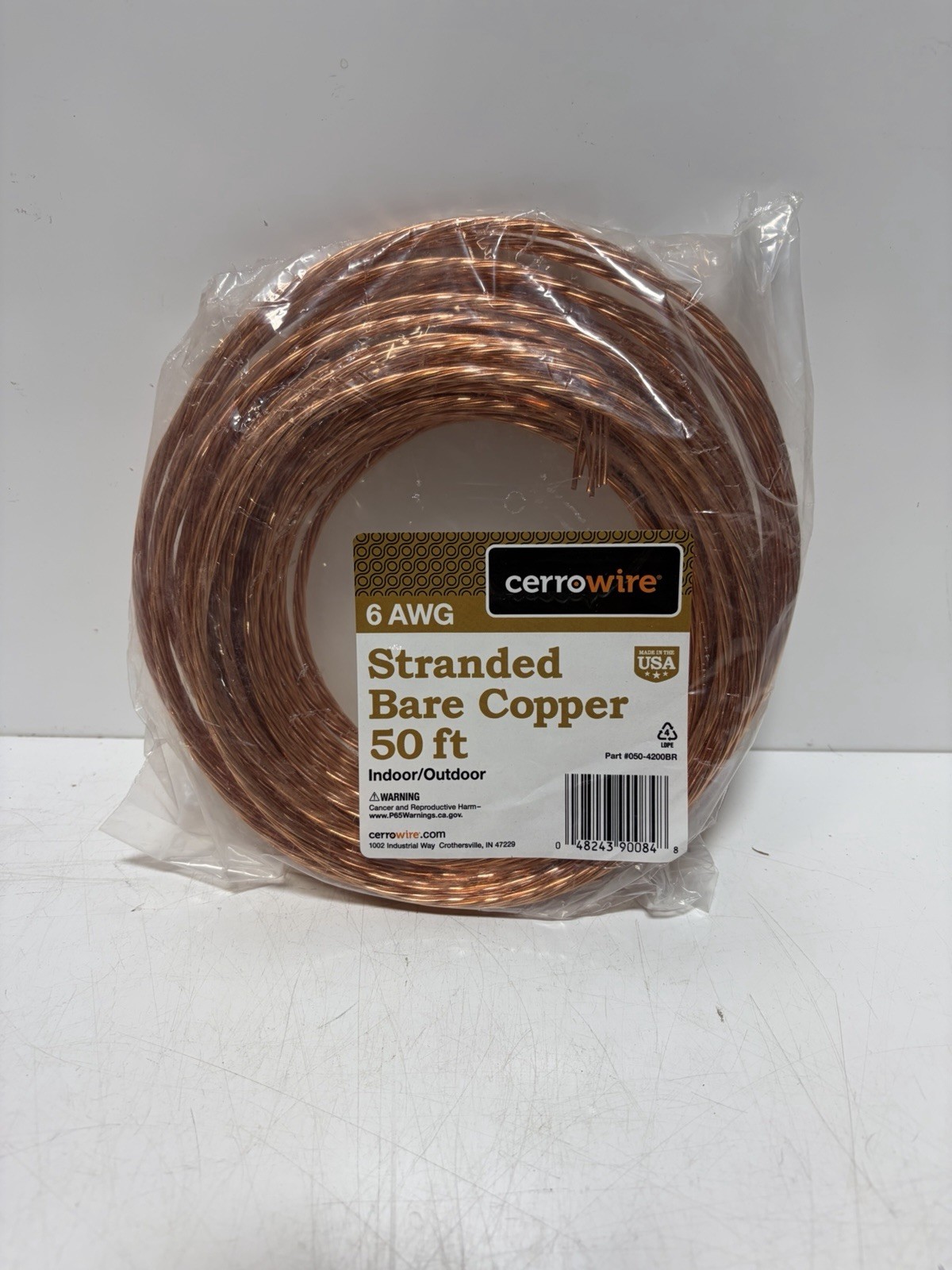 Cerrowire 50ft 6 AWG Stranded Bare Copper Wire Indoor/Outdoor New gallery