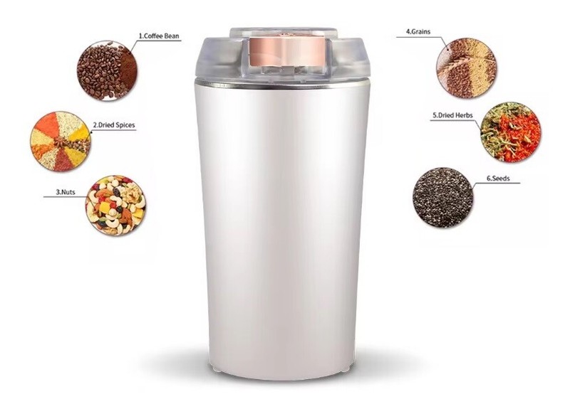 White Electric Coffee Bean Grinder Nut Seed Grind Spice Crusher Mill Blender gallery