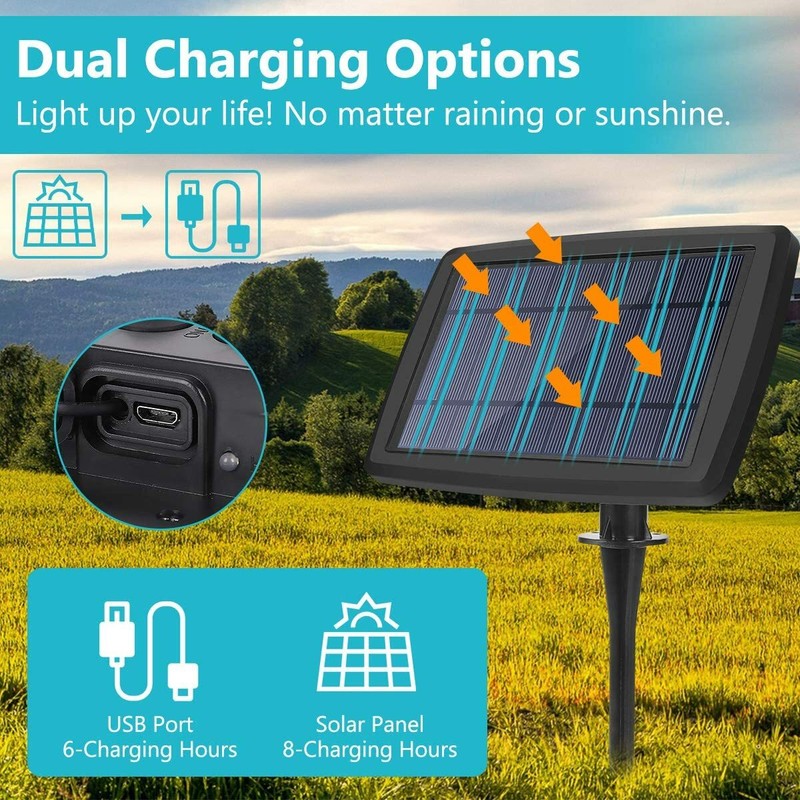 48FT Outdoor Solar LED String Light Weatherproof for Patio Lawn Garden Party gallery