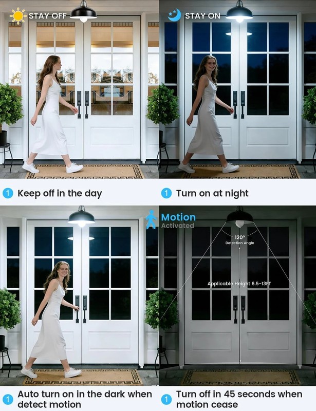 Motion Sensor Light Bulbs, 13W (100Watt Equivalent), Motion Activated Dusk to Da gallery