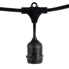 Commercial Grade SJTW E26 Heavy Duty Patio Light Stringer with Suspended Drops