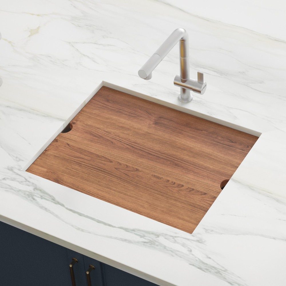 Ruvati 23″ Workstation Ledge Bar Prep Kitchen Sink 16 Gauge Single Bowl– RVH8308