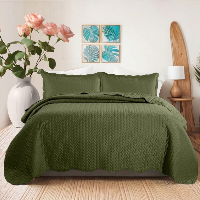 Quilted Bedspread Quilt Set with Pillow Sham Soft Comforter Coverlet Throw Twin gallery