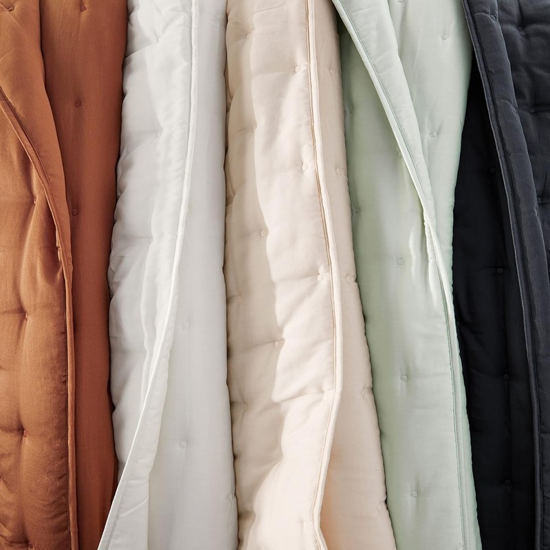 Recycled Polyester & Cotton Blend Quilted Sham Large Euro Ivory gallery
