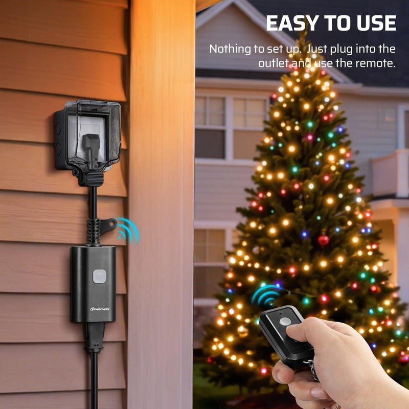 DEWENWILS Outdoor Remote Control Outlet, Weatherproof for Lights Outdoor, 100FT gallery