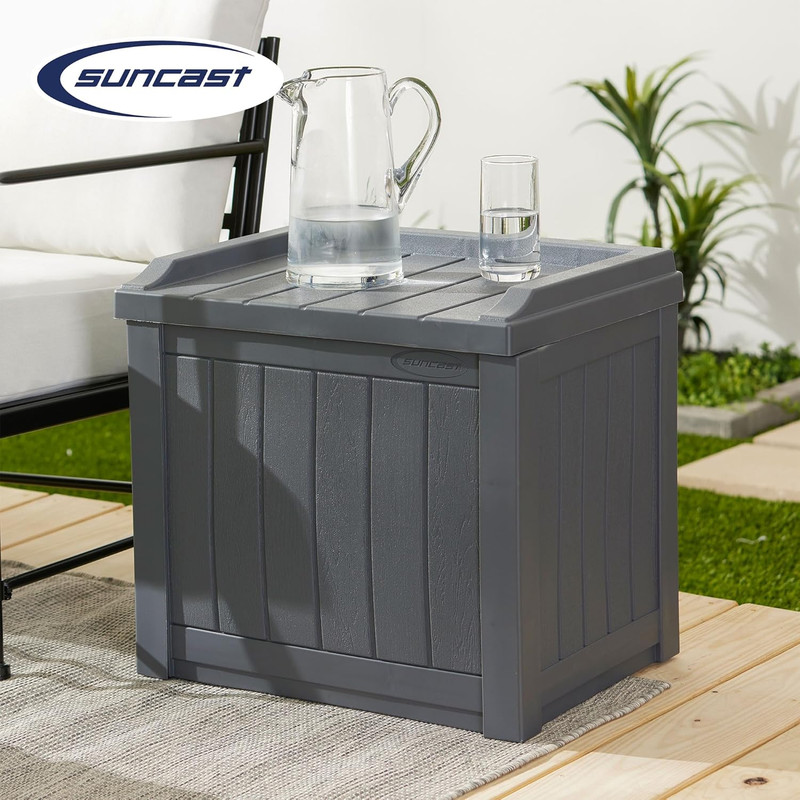 2 Pack Small Deck Box Storage W/Bench Seat for Indoor & Outdoor Use, 22 Gal., Cy gallery