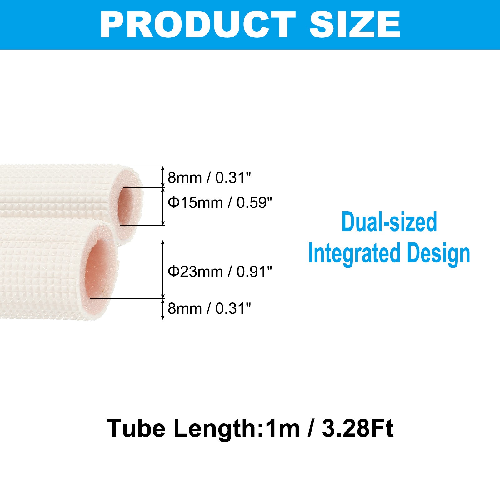 Foam Insulation Pipe 1/2" 3/4" for AC, 1m (3.28Ft) gallery