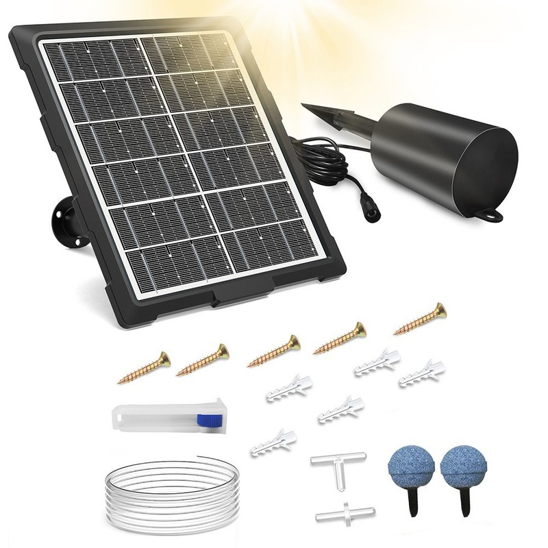 Solar Aerator for Ponds with Adjustable Timing and Silent Running Motor gallery