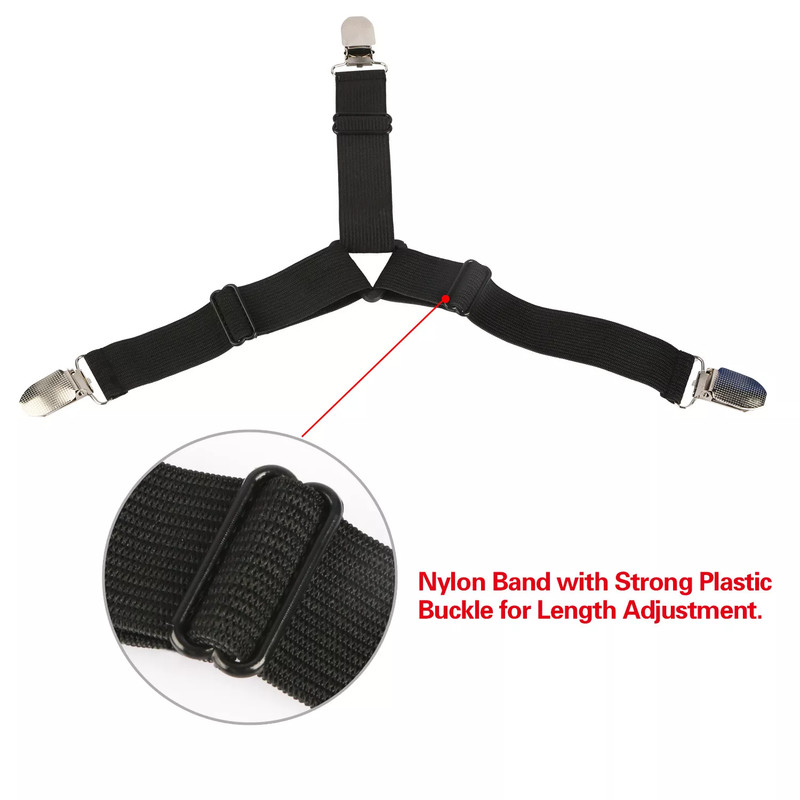4-20x Triangle Fitted Sheet Strap Clips Grippers Mattress Bed Suspenders Holder gallery