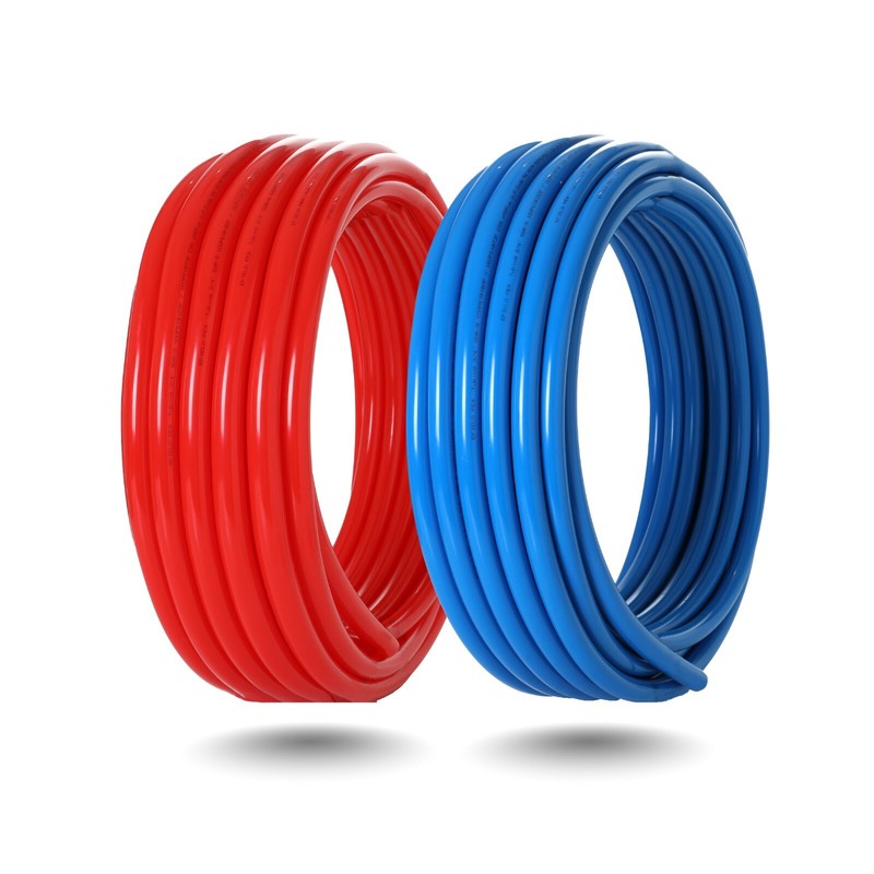 1/2" 2x 100ft(200ft) PEX Pipe ,30 Pcs 1/2" Brass Fitting, 100 Pcs Clamps ,Cutter gallery