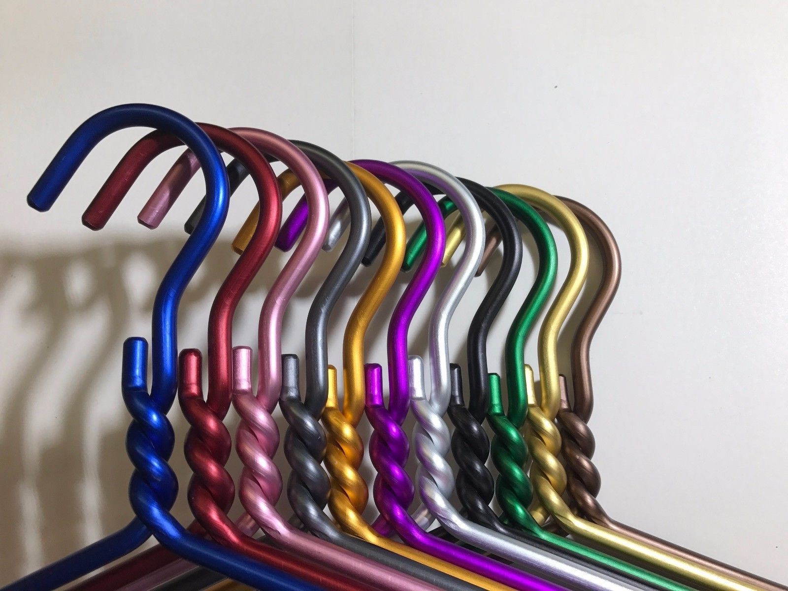24 PACK Colorful DODCO Heavy Duty Clothes Coat Hanger Aluminum Metal Made in USA gallery