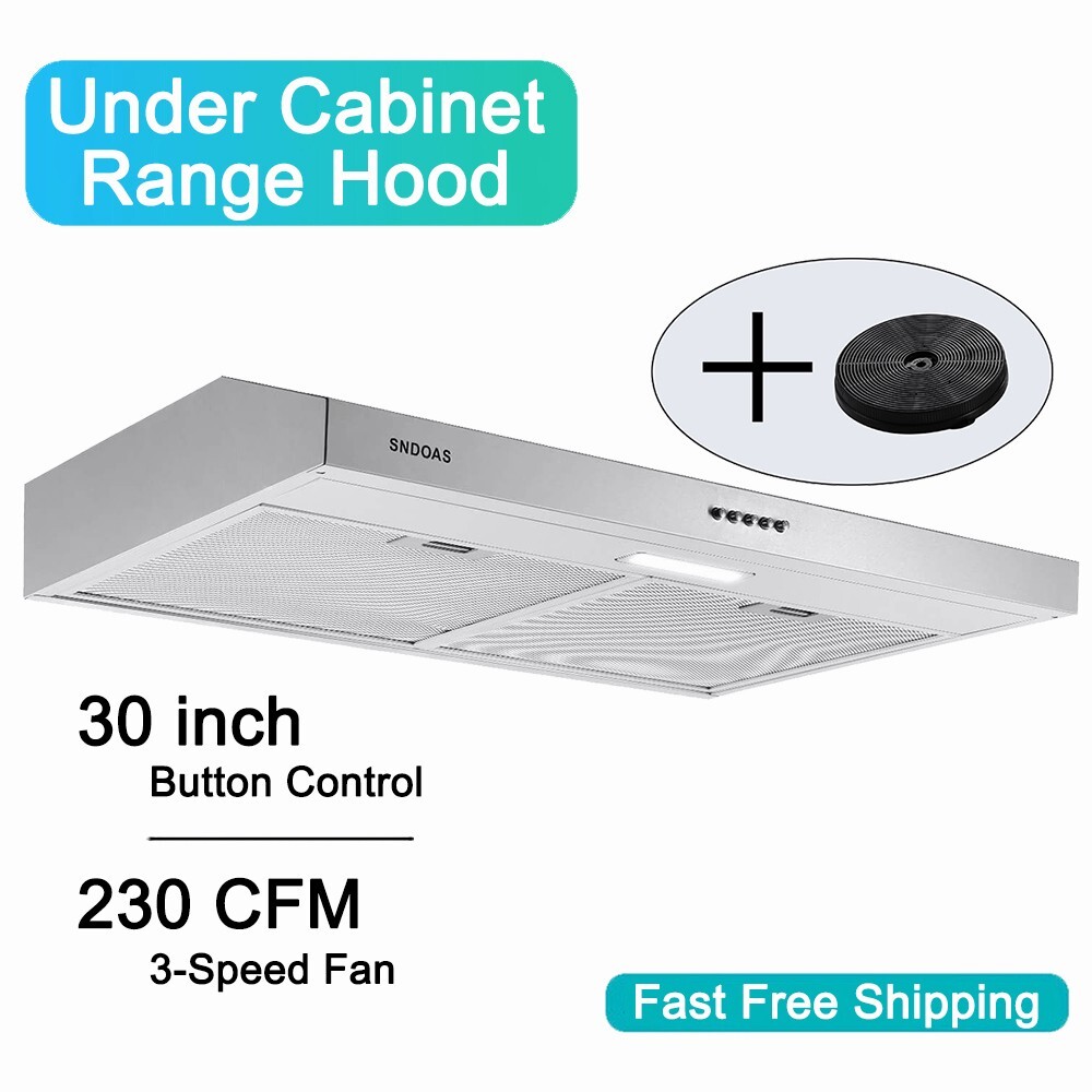 Kitchen Range Hood 30 inch Under Cabinet Cook Vent 230CFM Fan Ducted/Ductless gallery