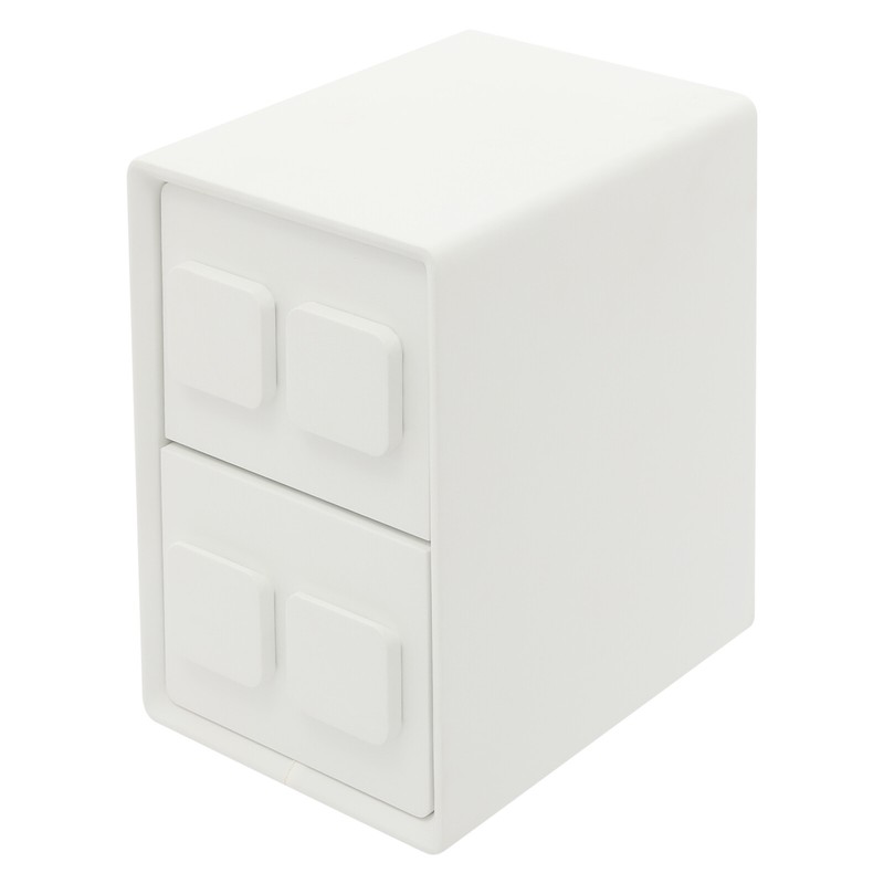 Bedside Table, White Bedside Table W/ 2 Drawers For Study, Bedroom, Living Room gallery