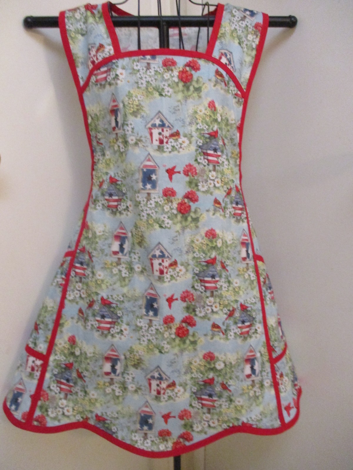 HANDMADE BIB APRON PATRIOTIC CARDINAL BIRDHOUSES gallery