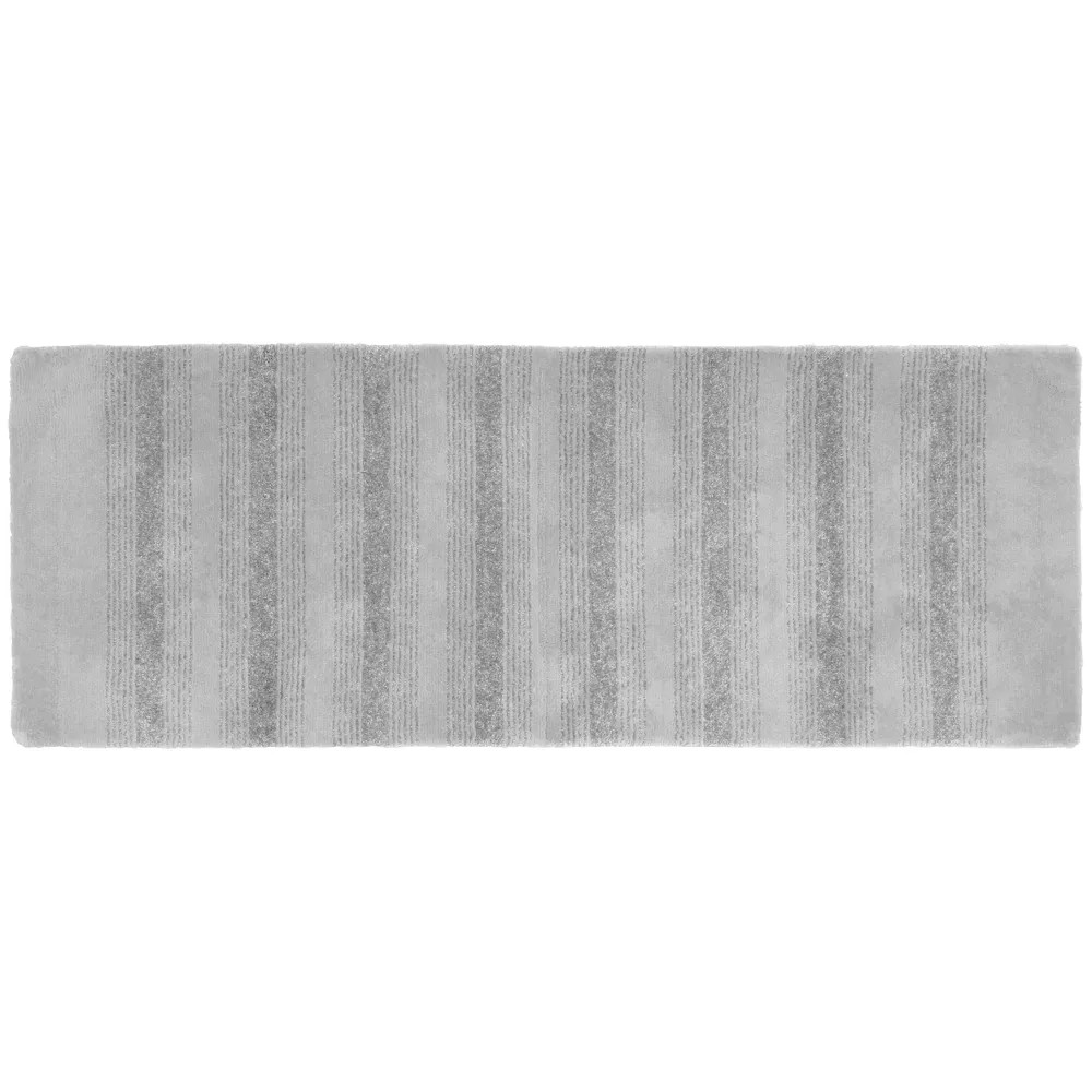 22"x60" Nylon Washable Bathroom Rug Runner Gray - Garland Rug gallery