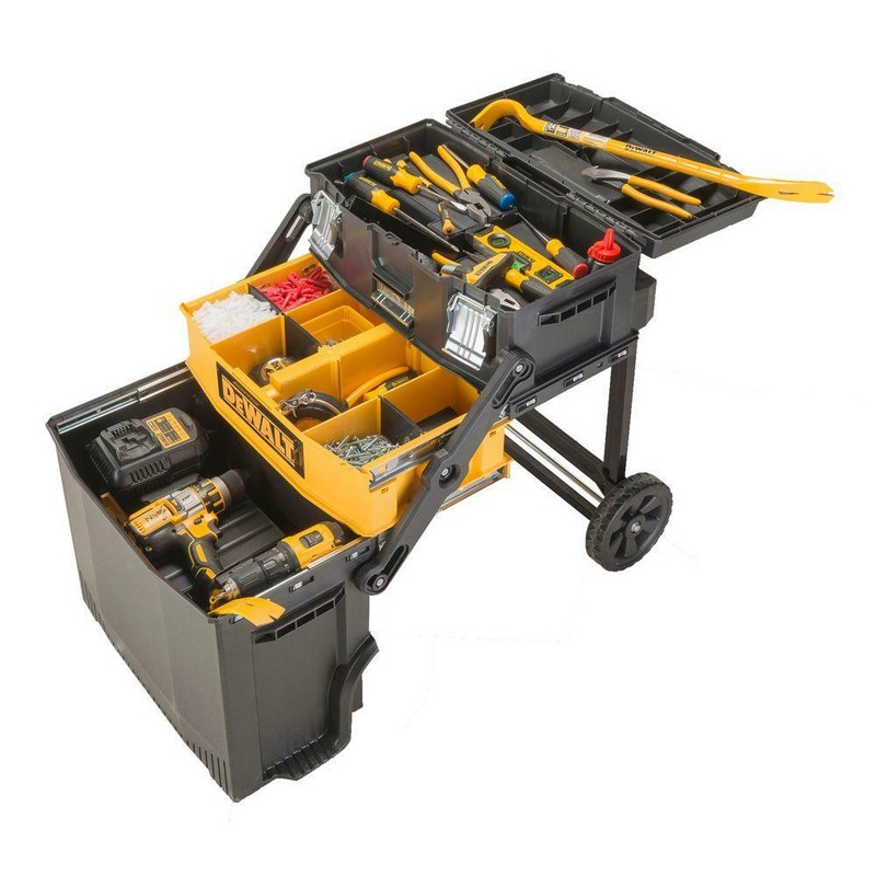 portable storage tool box mobile rolling organizer bin tray dewalt dwst20880 gallery