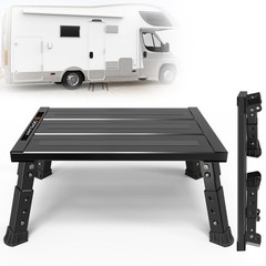 DEPSUNNY Adjustable RV Step Stool, 3-Step Height Adjustment, Foldable Legs, Wide