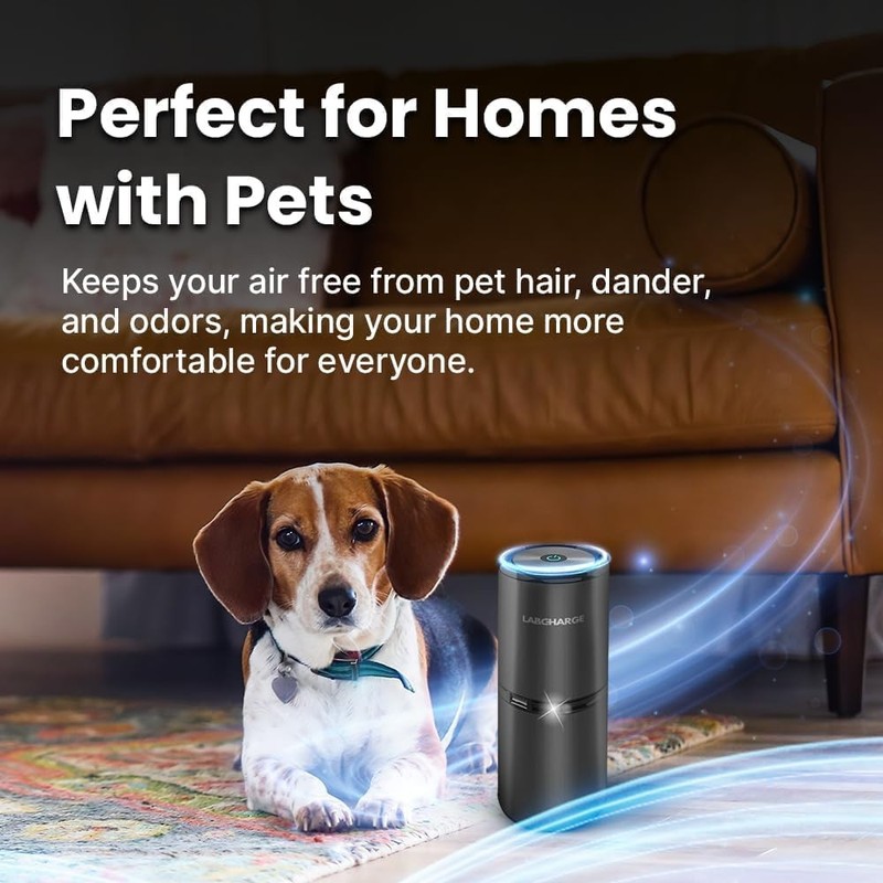 LabCharge Small Ionic Air Purifier for Home & Bedroom – Silent HEPA Filter – gallery