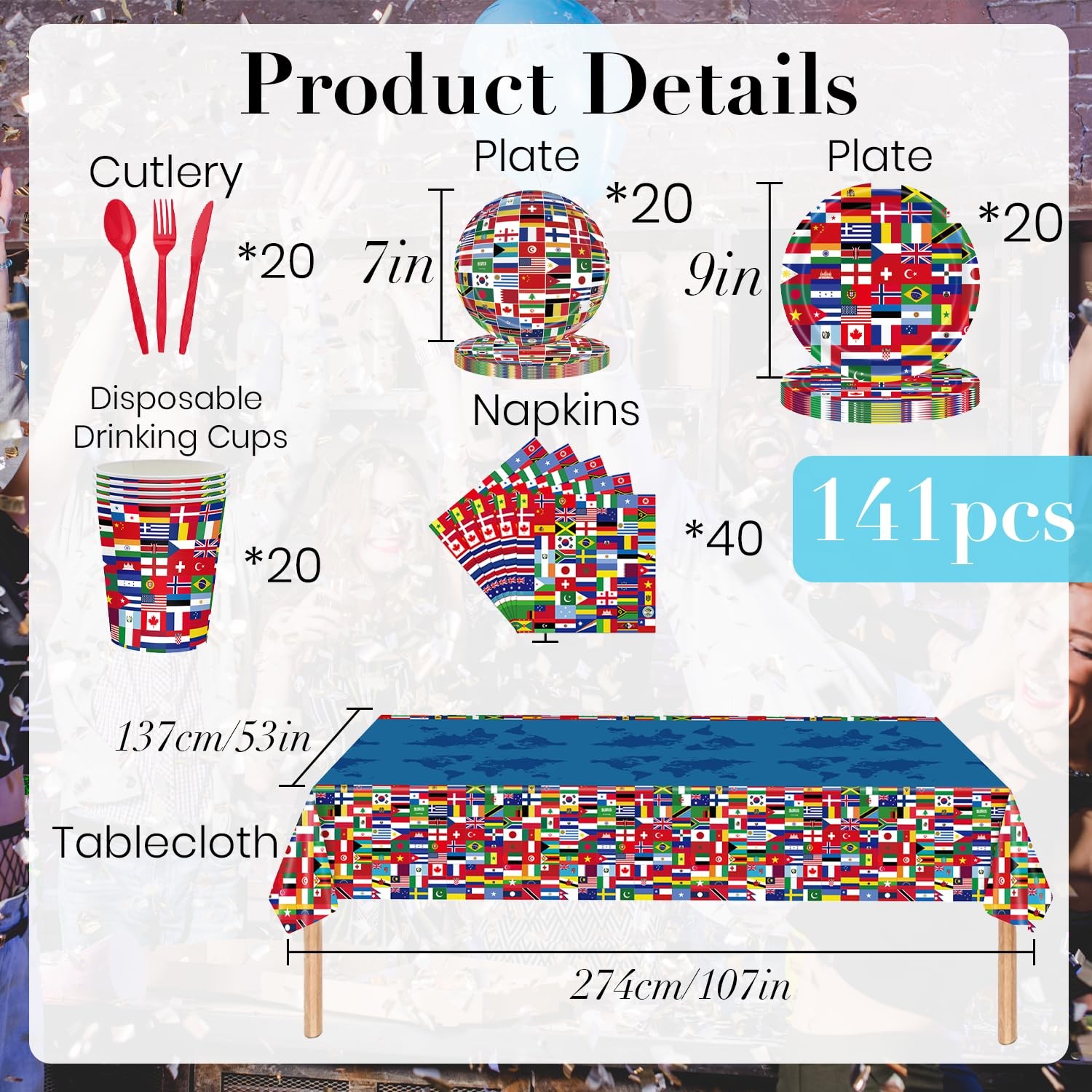141Pcs World Cup Party Decorations 2026 Soccer Party Supplies Collect Interna... gallery