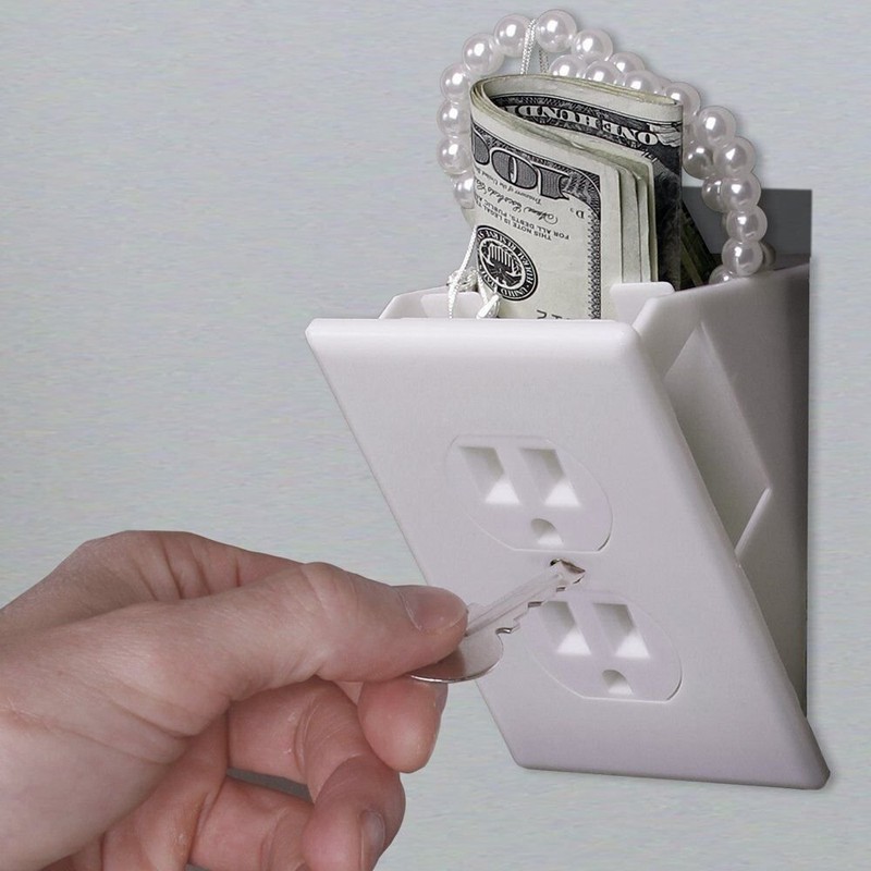 Hidden Wall Safe Security Electrical Outlet Keys Vault Secret Hide Valuables NEW gallery