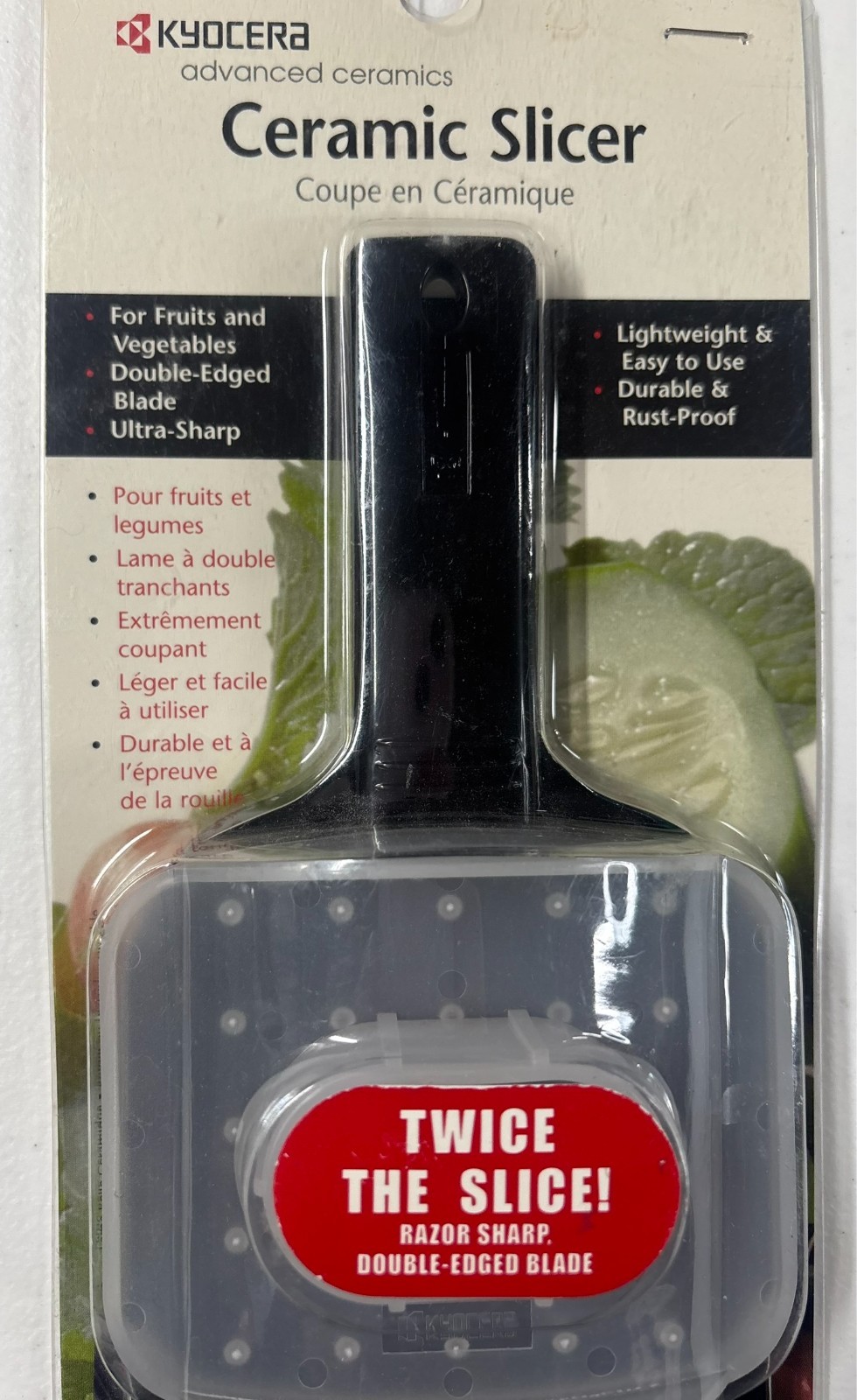 Kyocera Double-Edged Slicer Ceramic, Black CS-152 Ultra Sharp NEW in Box gallery