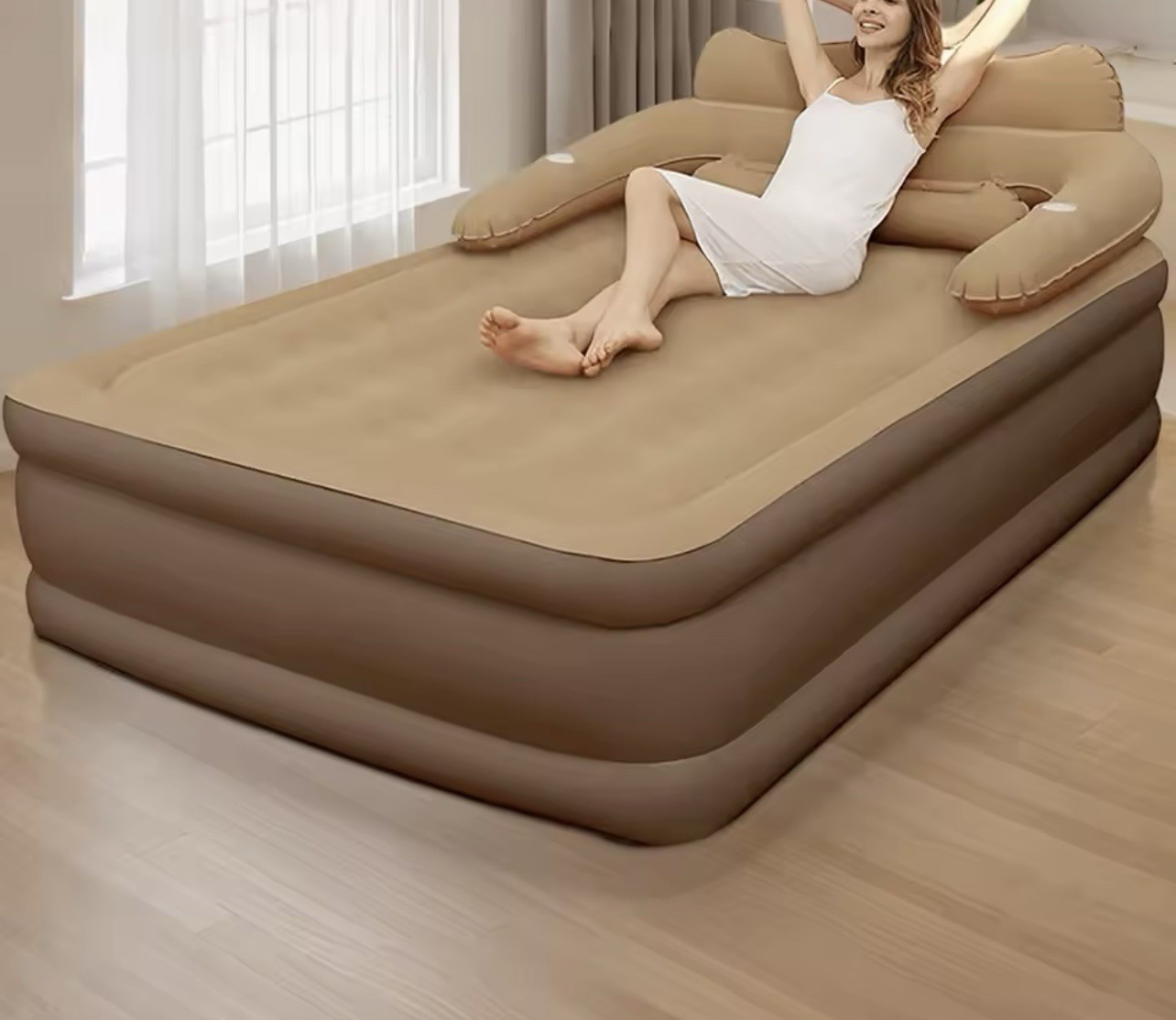 Camping Air bed 2 Persons Inflatable Mattress Camping Folding Home Indoor gallery