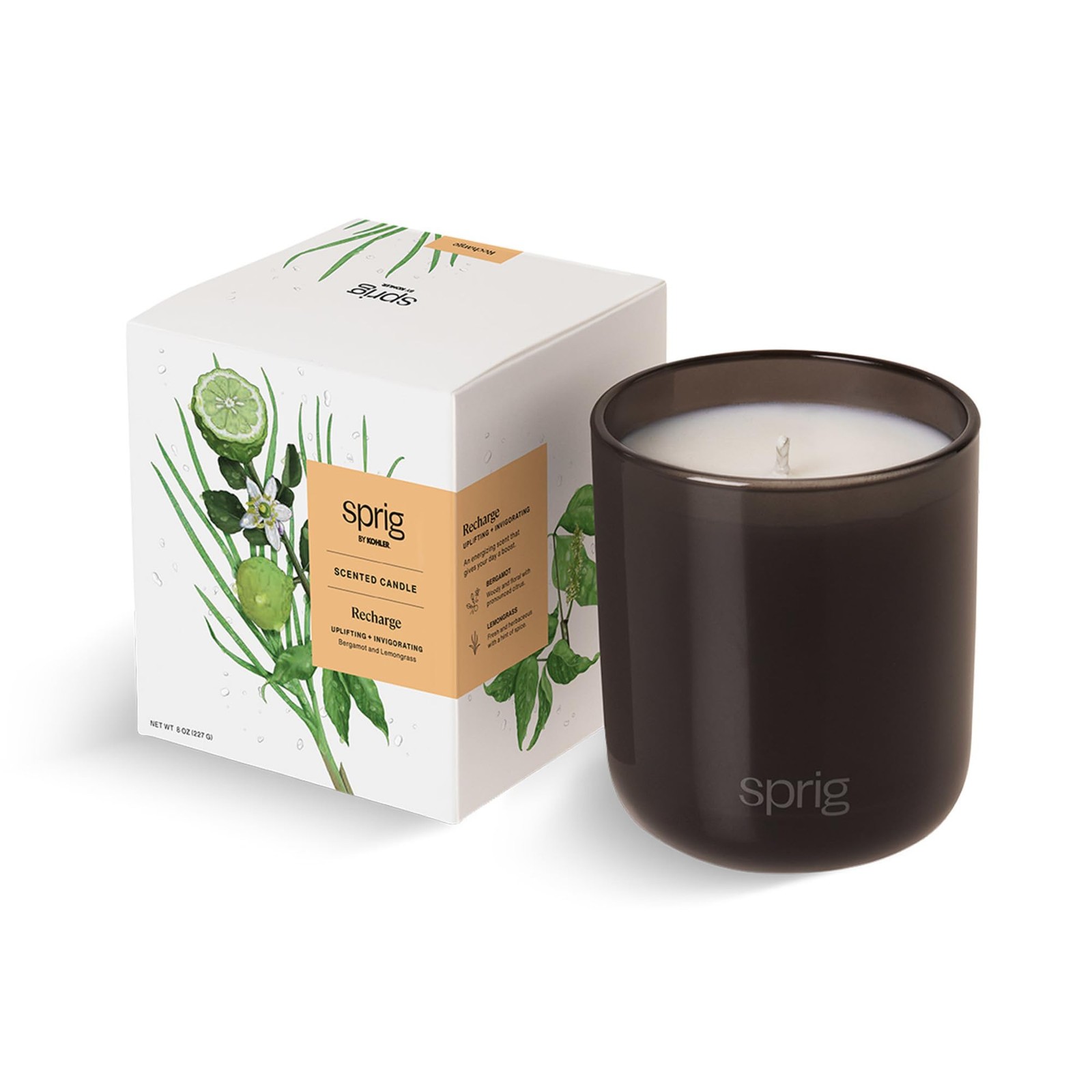 Sprig by Kohler Recharge Aromatherapy Candle with Bergamot and Lemongrass, 10... gallery