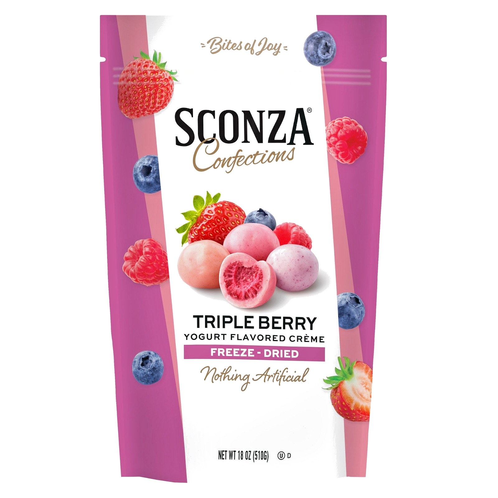 SCONZA TRIPLE BERRY YOUGURT FLAVORED CREME FREEZE DRIED BERRIES 18 OZ EXP: 06/27 gallery
