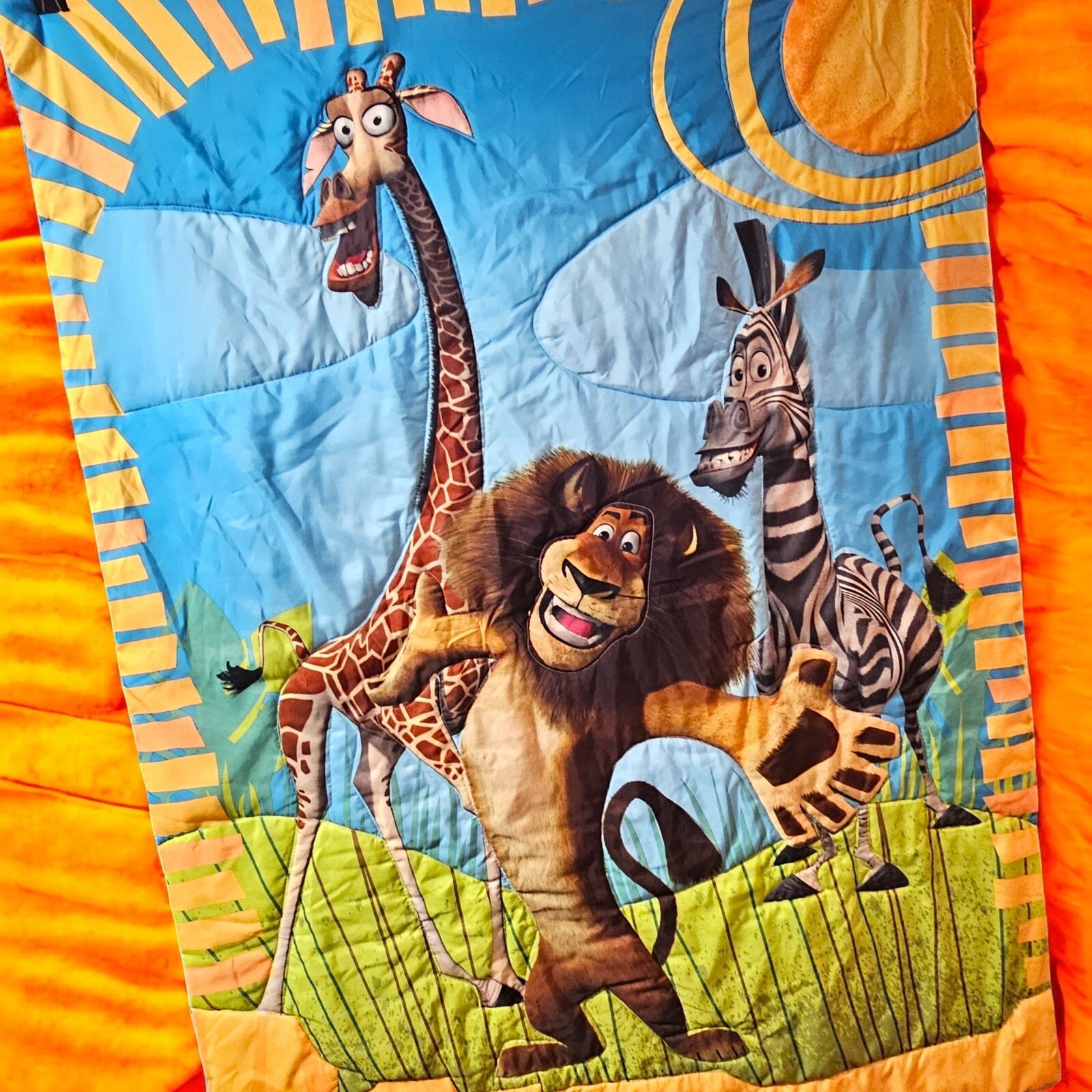 Madagascar Throw Blanket Lightweight Alex the Lion Melman Marty 37 in x 54 in gallery