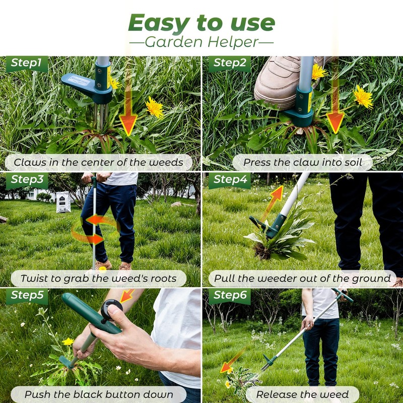 Walensee Weed Puller, Stand Up Weeder Hand Tool, Long Handle Garden Weeding T... gallery