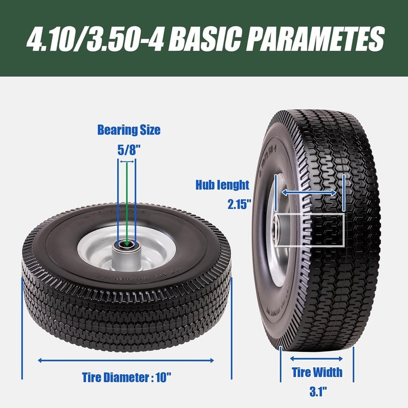 4.103.50-4 Polyurethane Solid Wheel Heavy Duty Tires for Garden Wagon Cart gallery