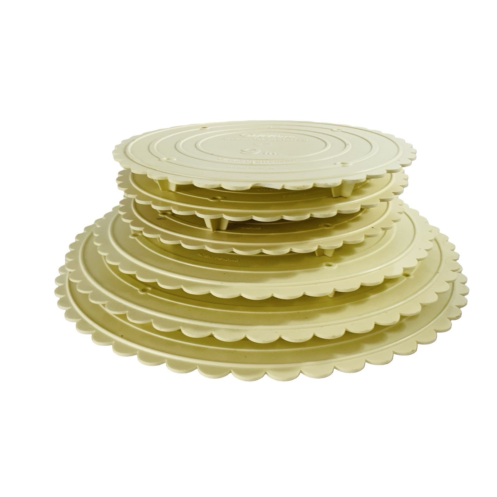 6 Wilton Cake Plates Tiers Assorted Sizes 3 9" 1 11" 1 13" 1 14" Vintage USA gallery