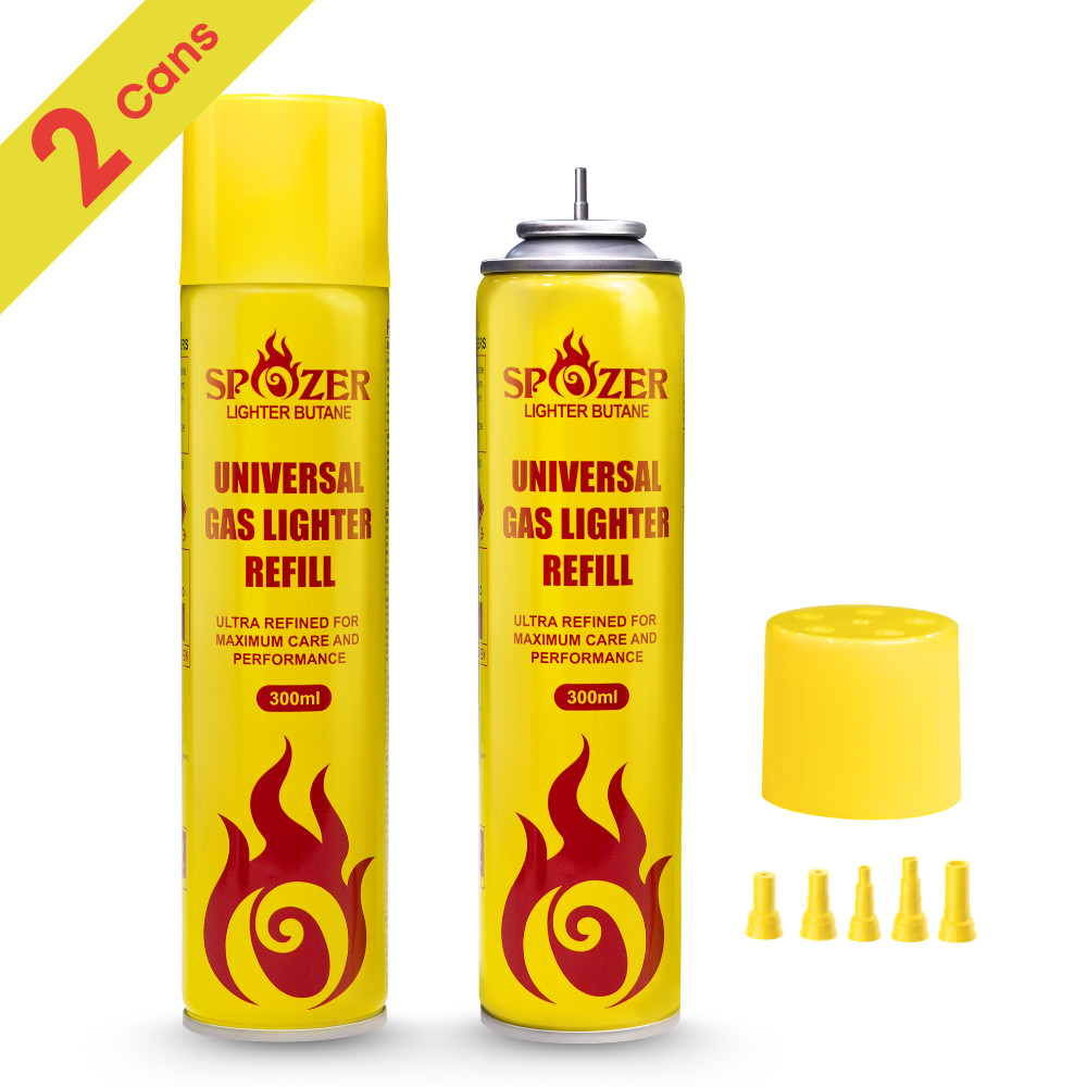 Spozer Refined Butane Lighter Gas Universal Fuel Refill 300ml 10.14 oZ - 2 Cans gallery