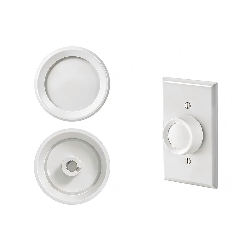 Durable White Rotary Dimmer Knobs - 2 Pack, Perfect for Home Lighting Control gallery