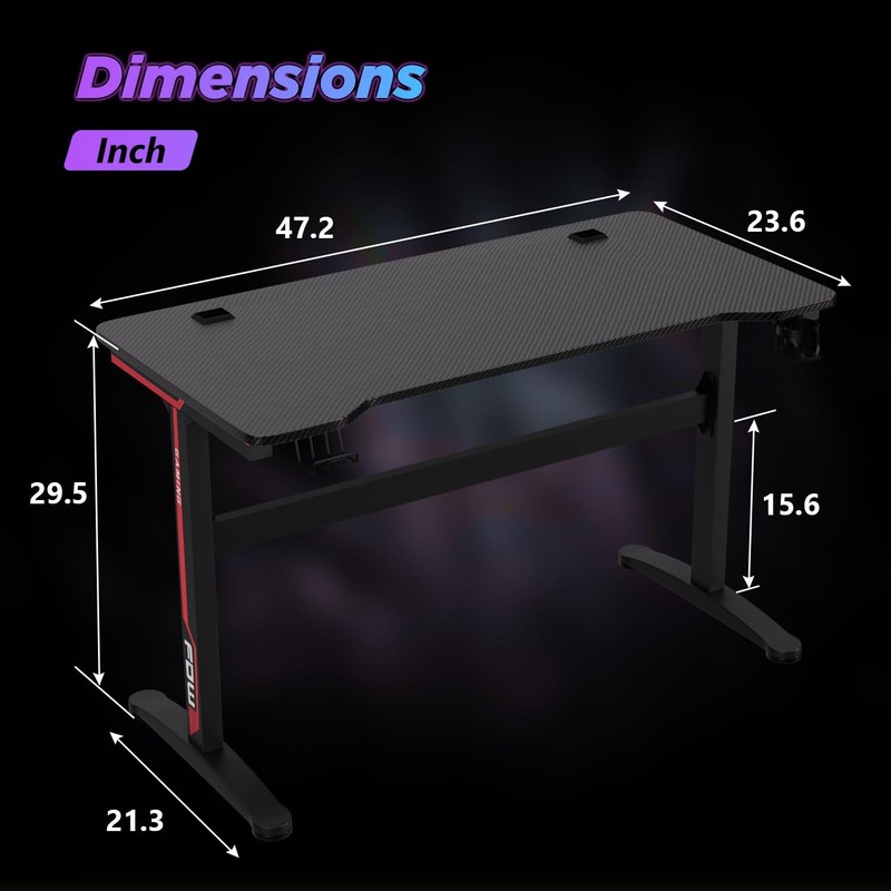 FDW 47 Inch Computer Desk Gaming Desk Writing Desk Office Desk Student PC Desk E gallery
