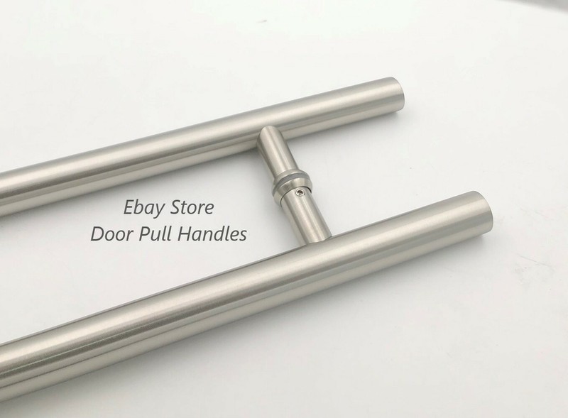 Door long Pull Pulls Entry T Bar Handle Stainless Steel Entrance Round 18" -70'' gallery