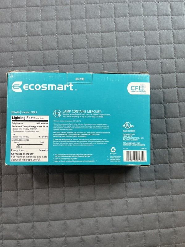EcoSmart 60W Equivalent Soft White Spiral CFL (4-Pack) fluorescent light bulbs gallery