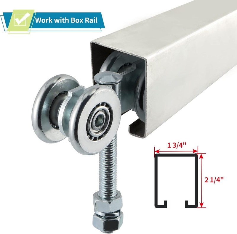 2 Pack Rail Hanger Sliding Roller Hanging Barn Door Rail Trolley Wheel 441 Lbs gallery
