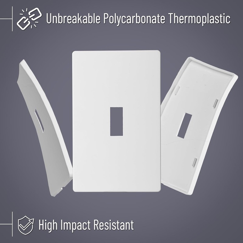10 PCS Light Plates Switch Covers, Screwless, Toggle Switch Cover, Thermoplastic gallery