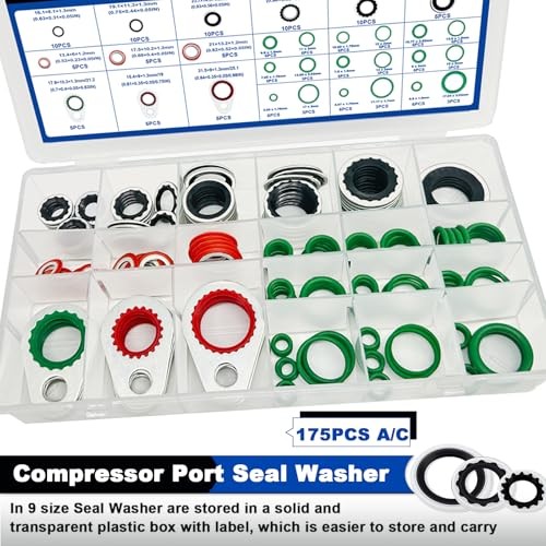 175 PCS A/C Compressor System Seal Washers Kit, 12 Size 175PCS A/C Seal Washers gallery