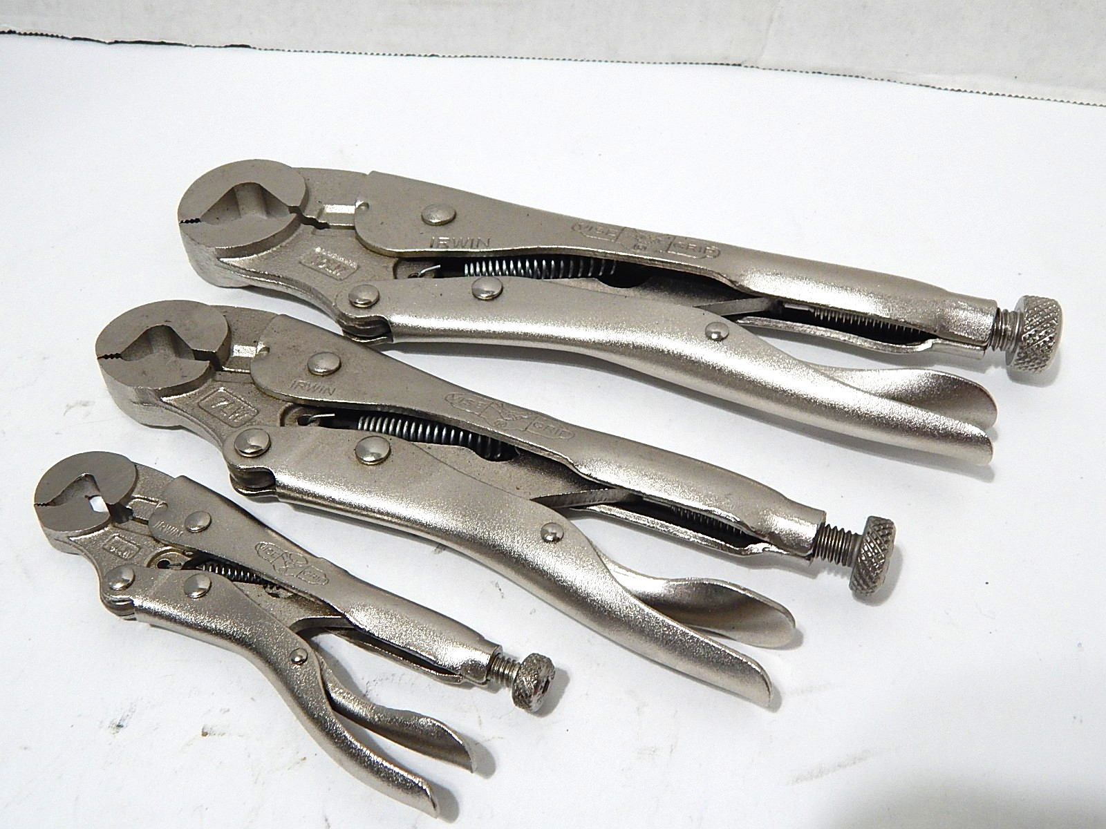 IRWIN VISE-GRIP 3 PC SET PARROT NOSE LOCKING PLIERS 10LW,7LW & 4LW gallery